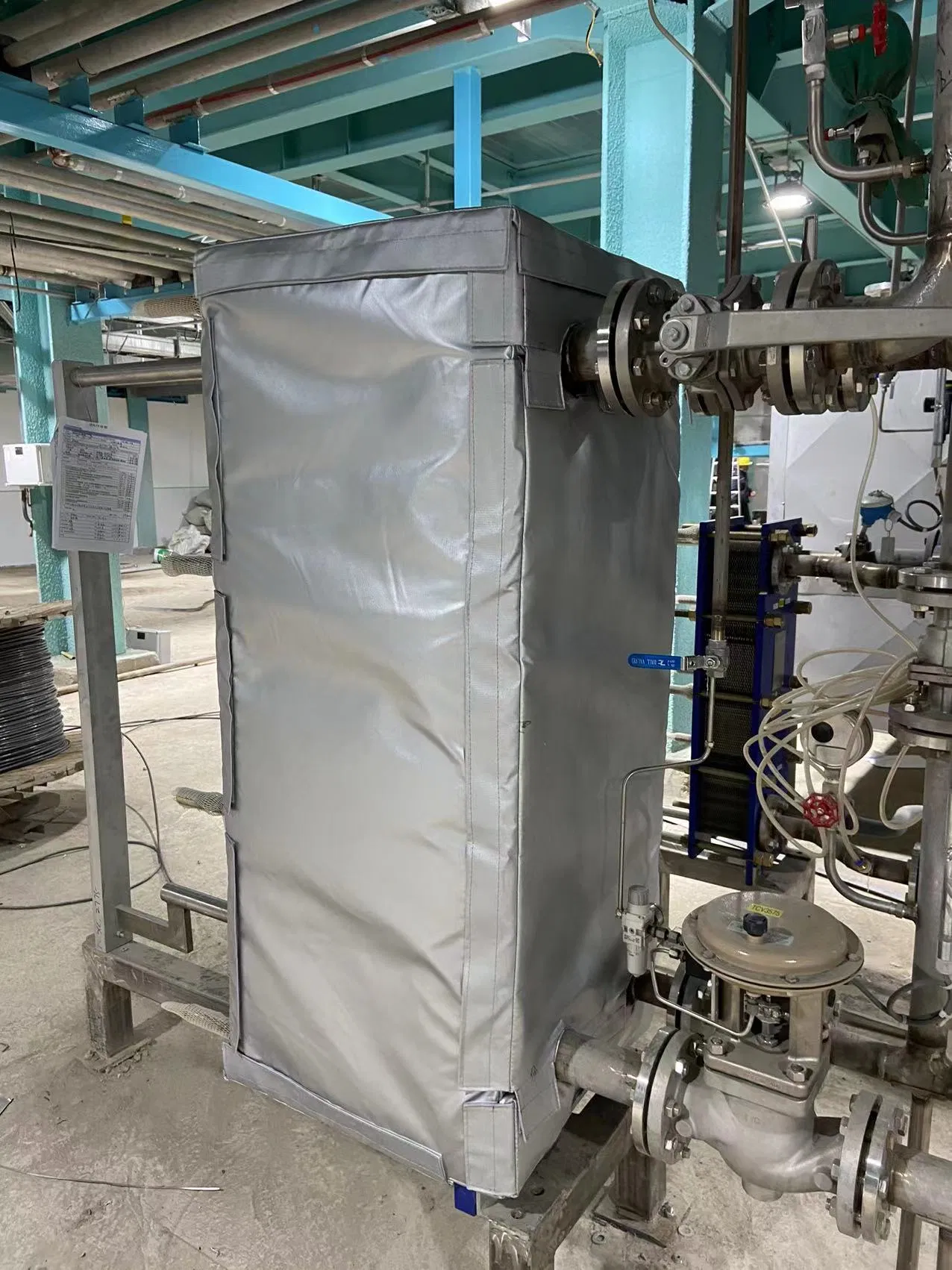 Silicone Coating Cloth+Cryigel Material Insulation Blanket for Heat Exchanger