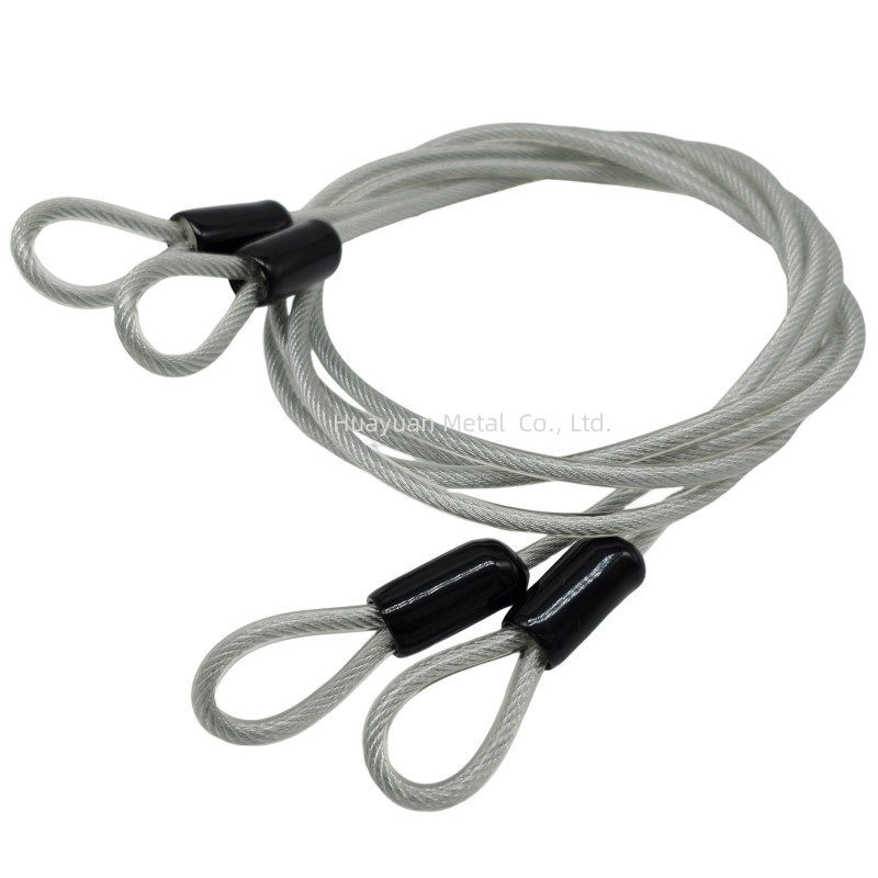 Стальной плетеный трос с защитным покрытием, двойная петля