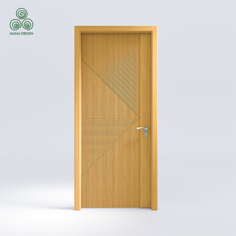 Premium Oak Walnut Main Entrance Interior Pivot Automatic Wooden Door