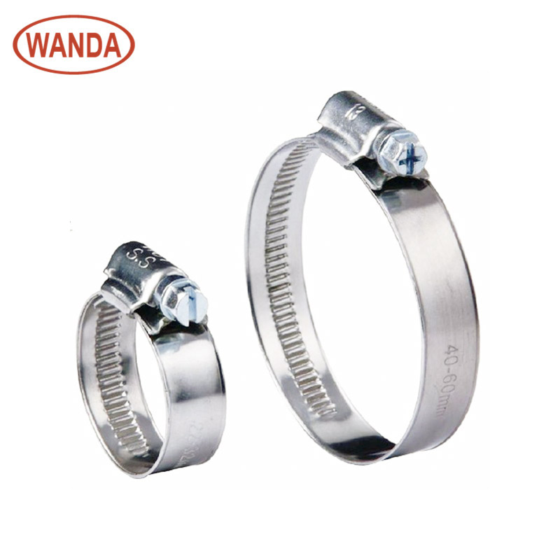 Factory Wholesale Various Sizes Heavy Duty German Type 201 All Stainless Steel Material Hose Clamp