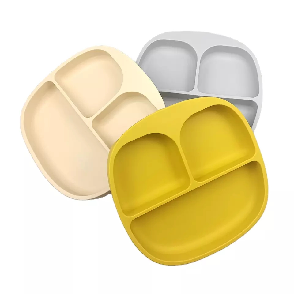 Silicone Baby Food Plate for Easy Portion Control and Feeding