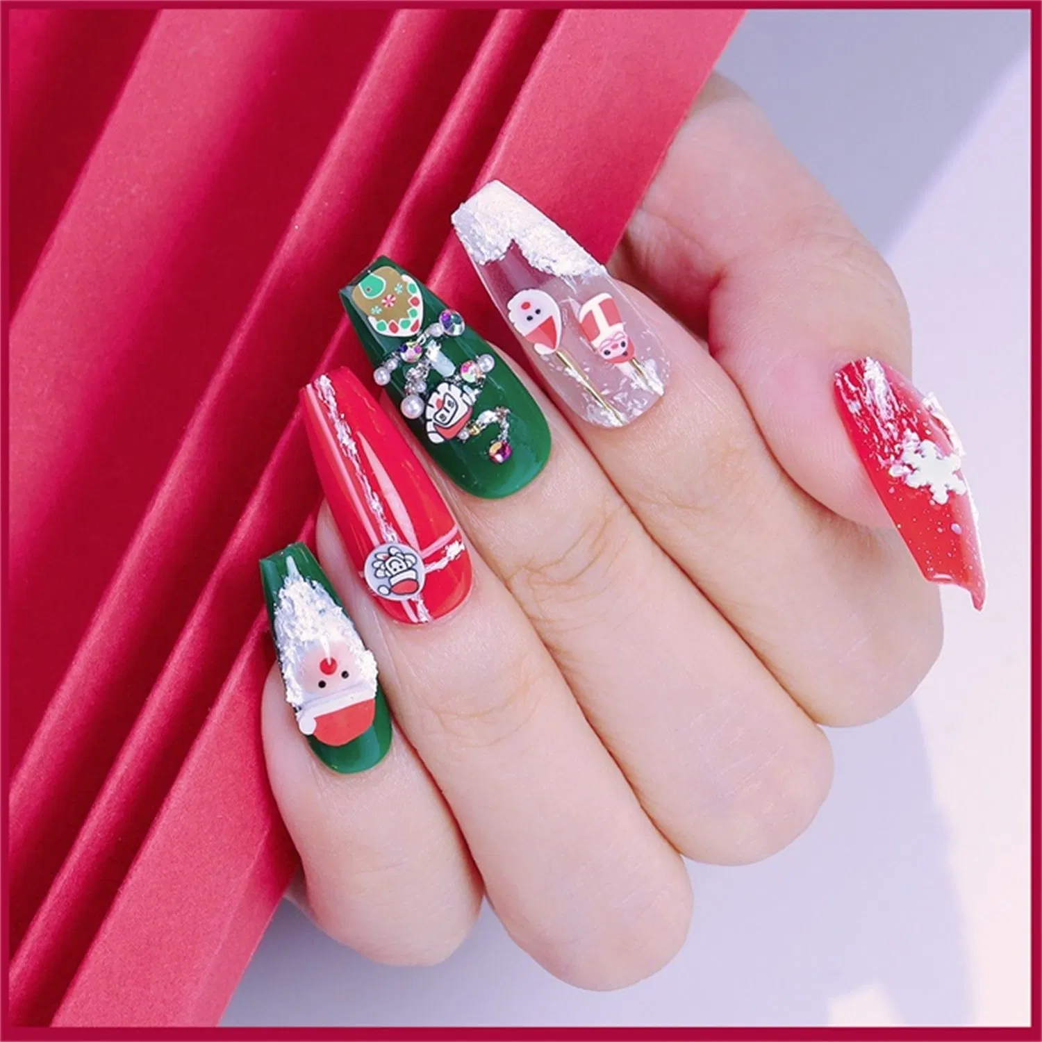 Boxed Christmas Soft Pottery Slice Nail Art Decorations DIY Handmade Materials Manicure Decorations