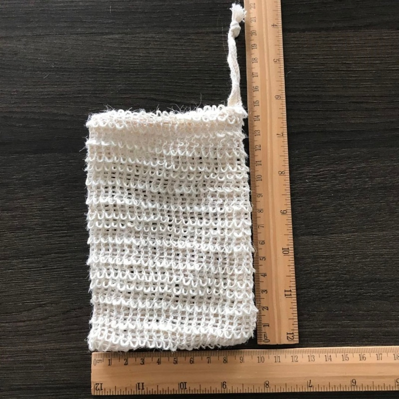 C020 Custom Bathroom Natural Hemp Sisal Soap Bag Mesh Soap Scrubber Bag