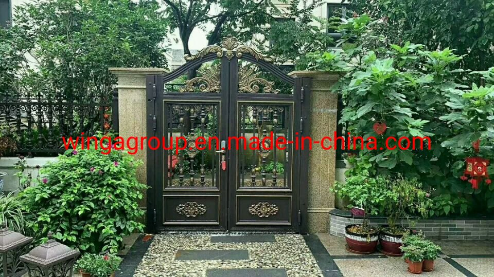 Automatic Exterior Luxury Garden Exterior Metal Iron Steel Security Entry Courtyard Gate Door