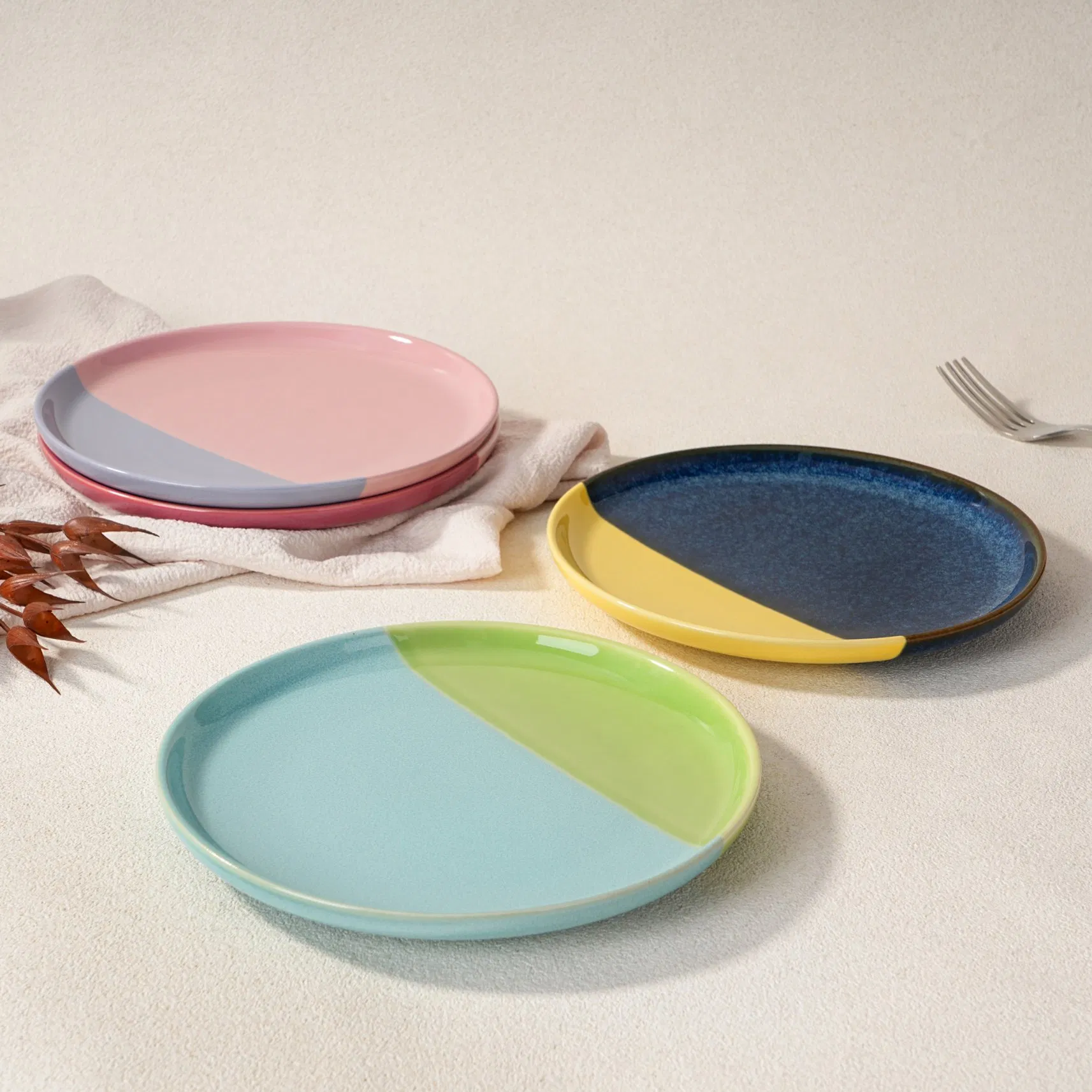 Manufacturer Custom Colorful Ceramic Dinner Tableware Porcelain Dinnerware Set for Restaurant Home