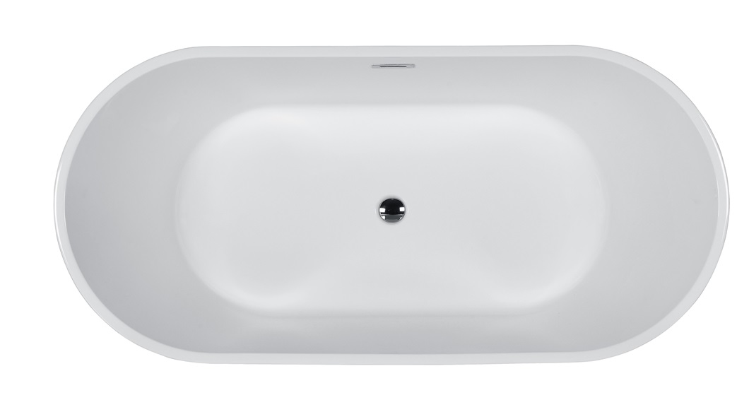 Акриловая отдельностоящая ванна с напольным смесителем