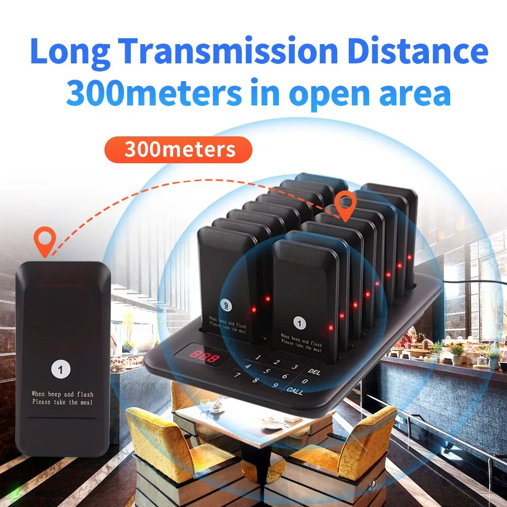 Restaurant Pager System 16 Pagers Waiter Calling System for Cafe Food Truck