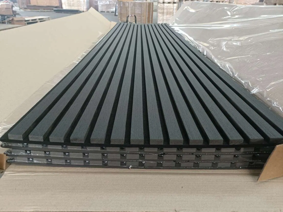 Sound-Absorption-Materials MDF Wood Slat Felt Panel Sound Absorption Ceiling Acoustic Panels