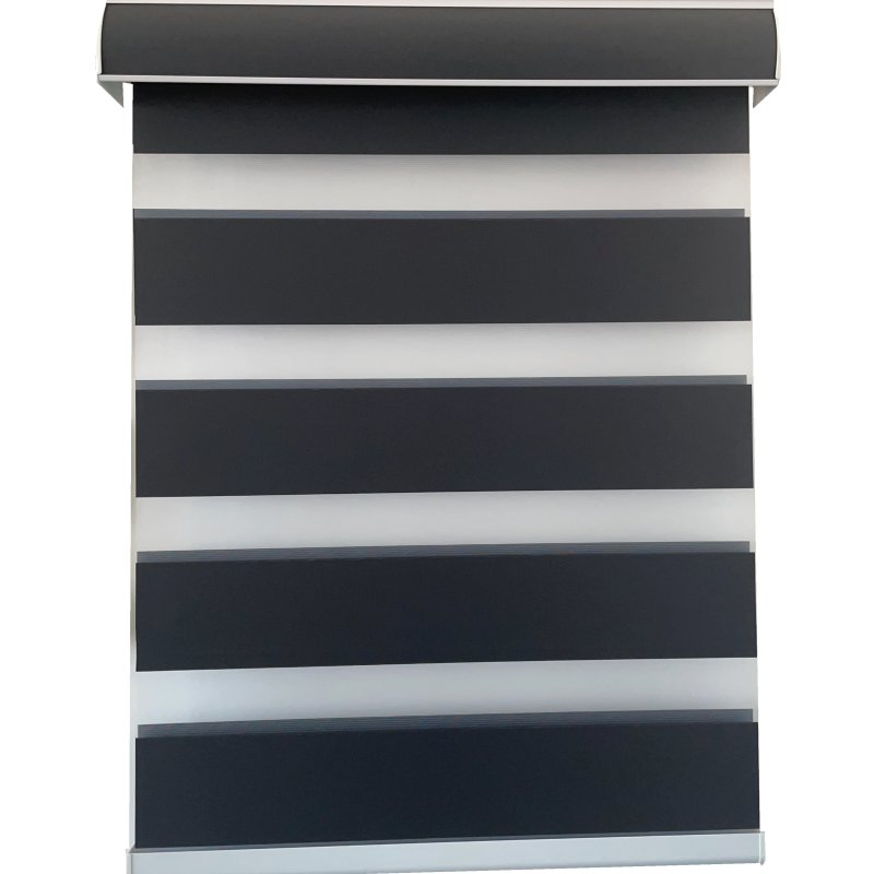 Tuya Alexa Control Black Colour Blackout Double Layer Zebra Blinds