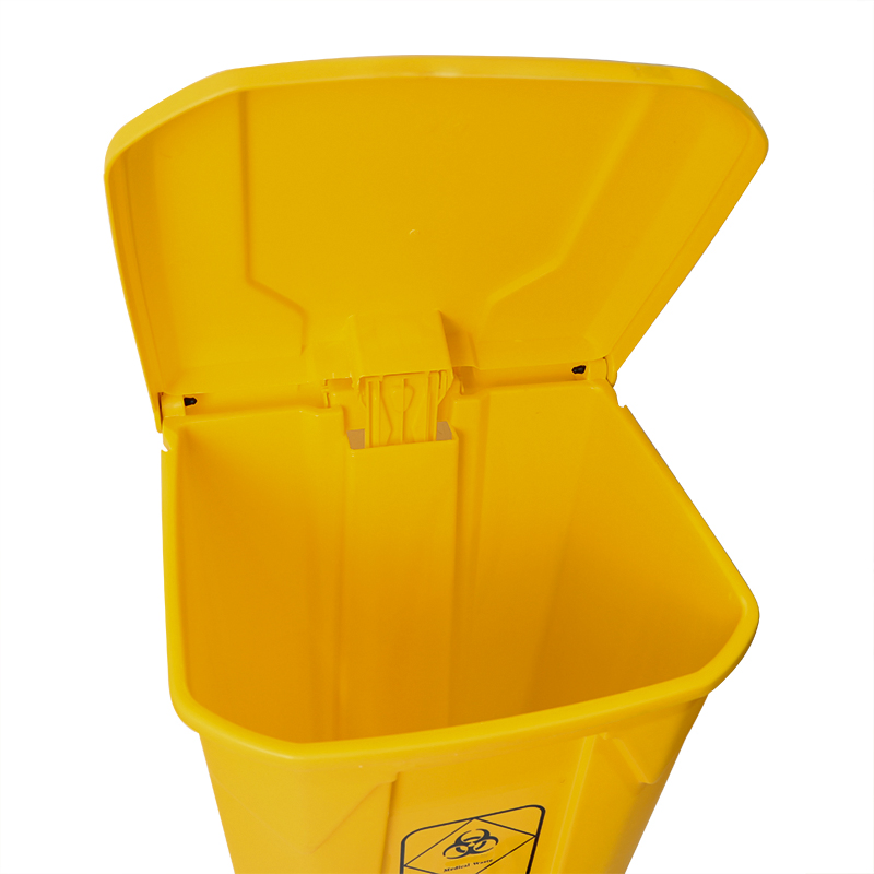 Bio Waste Pedal Bins Yellow Garbage Can Plastic Waste Trash Cans