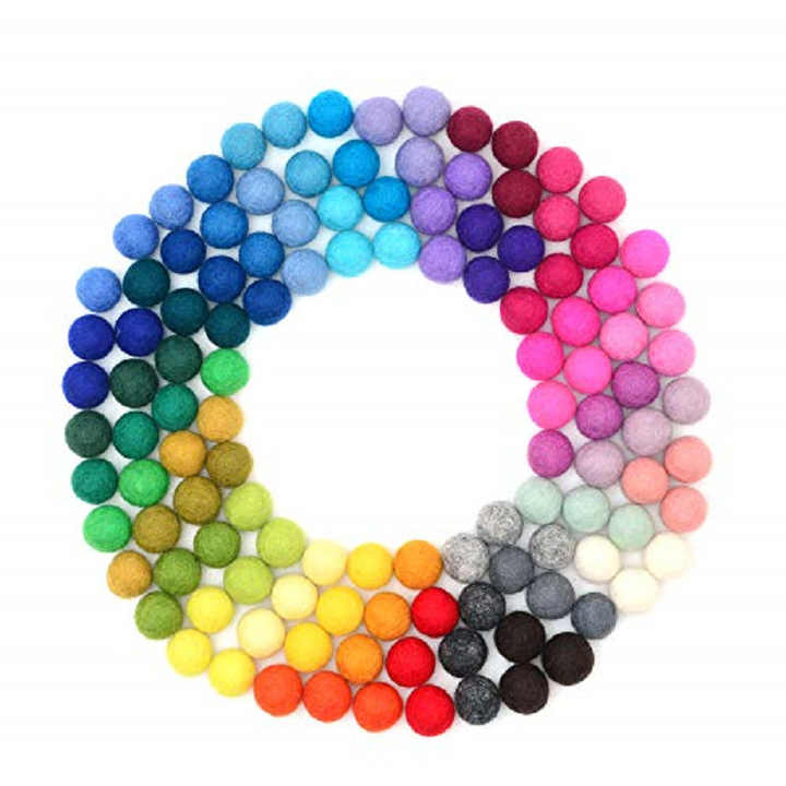 Eco-Friendly Handmade Multicolor Wool Felt Balls Colourful Wool Balls Felt Balls for Creative Craft Decoration