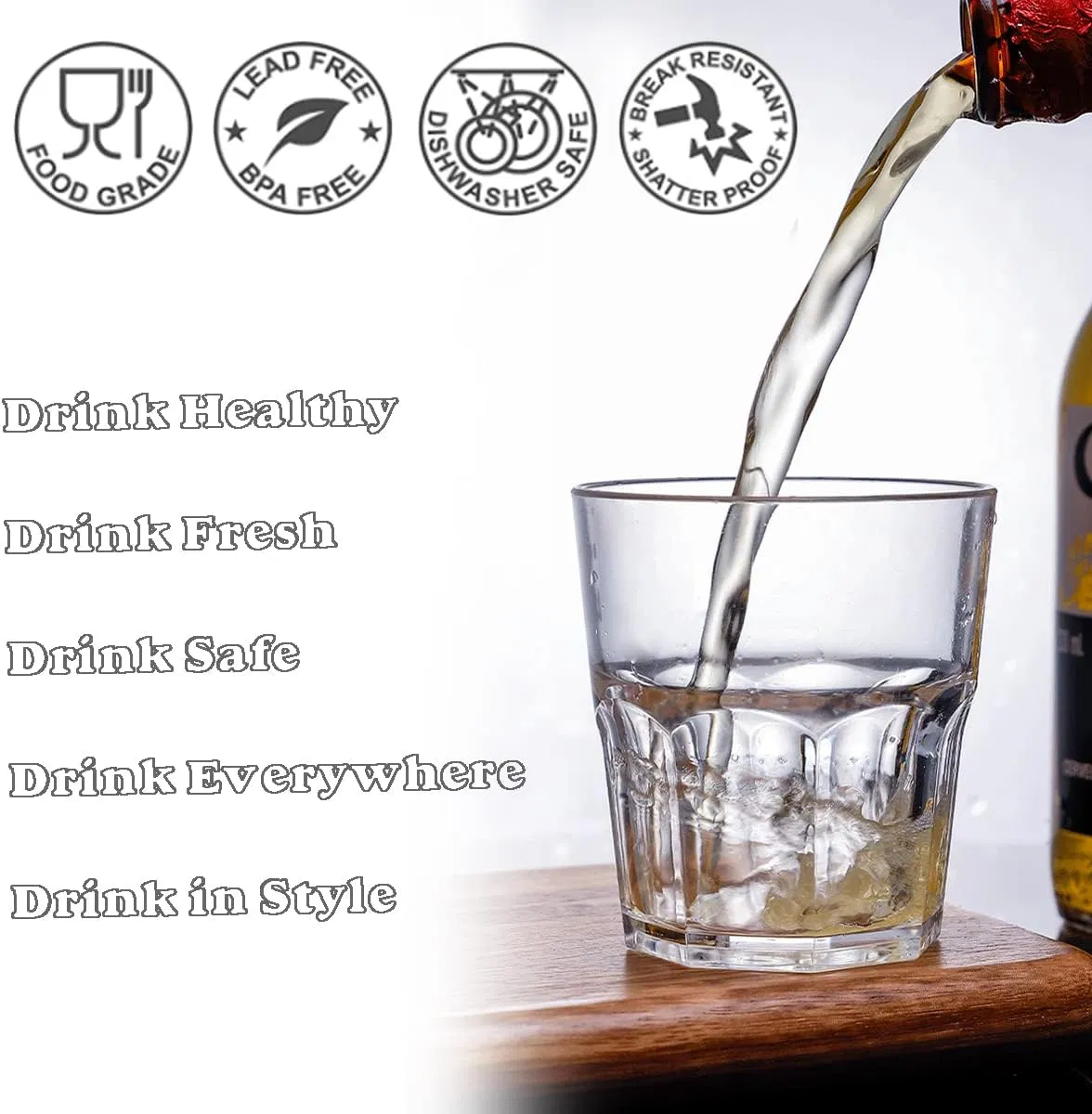 Wholesale Wine Cup Plastic Drinking Cup for Spirit Alcohol Whiskey Water Home Bar