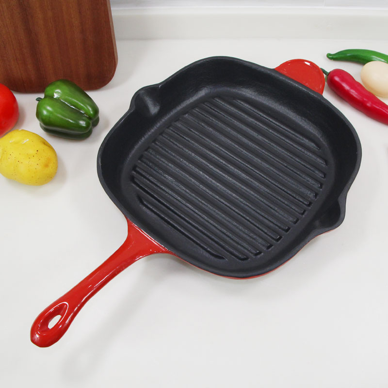 Cookwin Cast Iron Steak Griddle Grill Pan with BSCI, LFGB, FDA