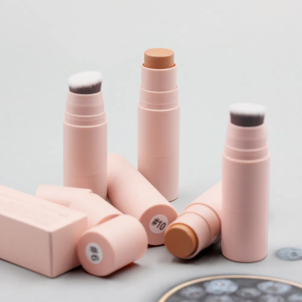 Private Label Vegan Cruelty Free Waterproof Pink Cheek 2 in 1 with Brush Creamy Concealer Bronzer Blush Highlighter Sticker