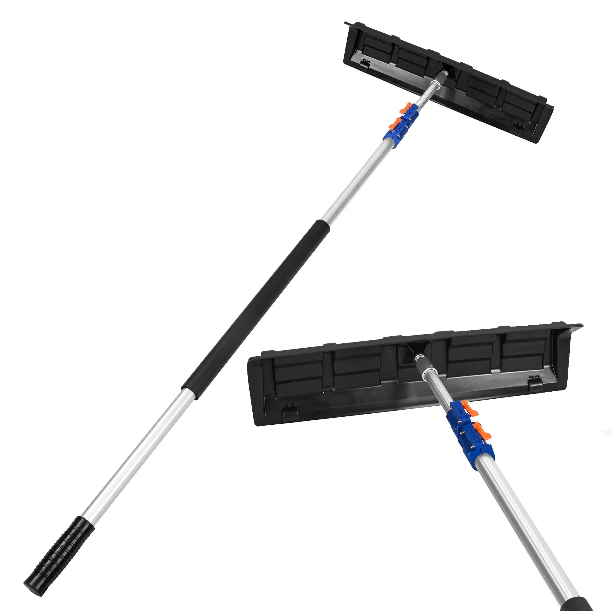 Telescoping Roof Snow Rake Built-in Wheels with Telescopic Extension Pole