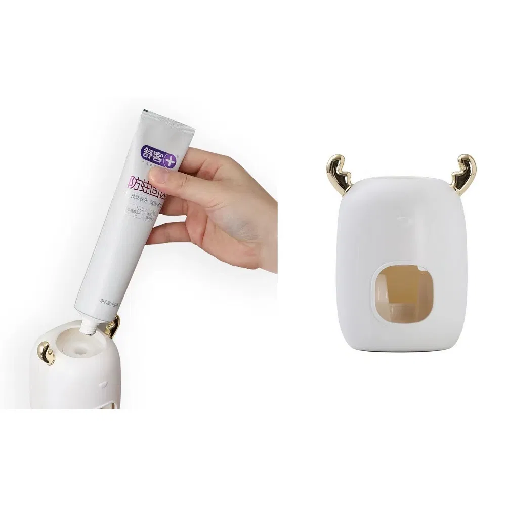 Cute Automatic Toothpaste Dispenser Punch-Free Wall Mounted Toothpaste Squeezer Holder Bl14593
