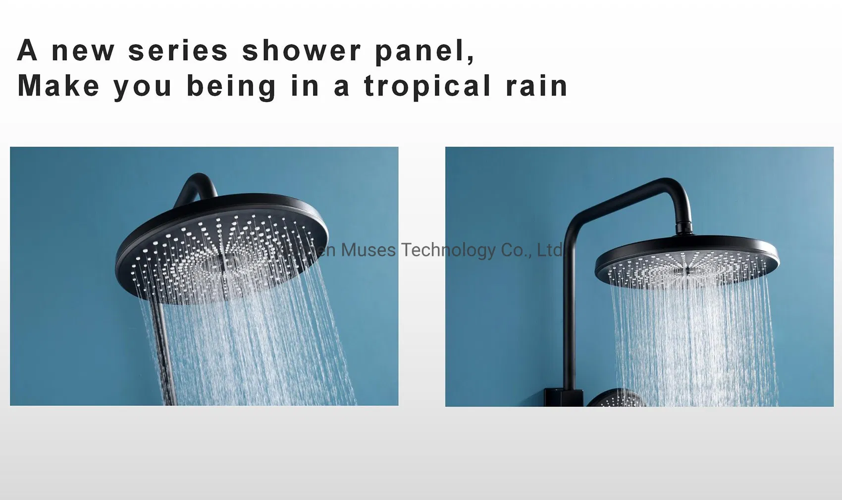 3-Way Wall-Mounted Brass Modern Luxury Bathroom Thermostatic Rainfall Rain Shower System Set Bath Mixer Faucet Bar Shower Panel Shower Column with Hand Shower