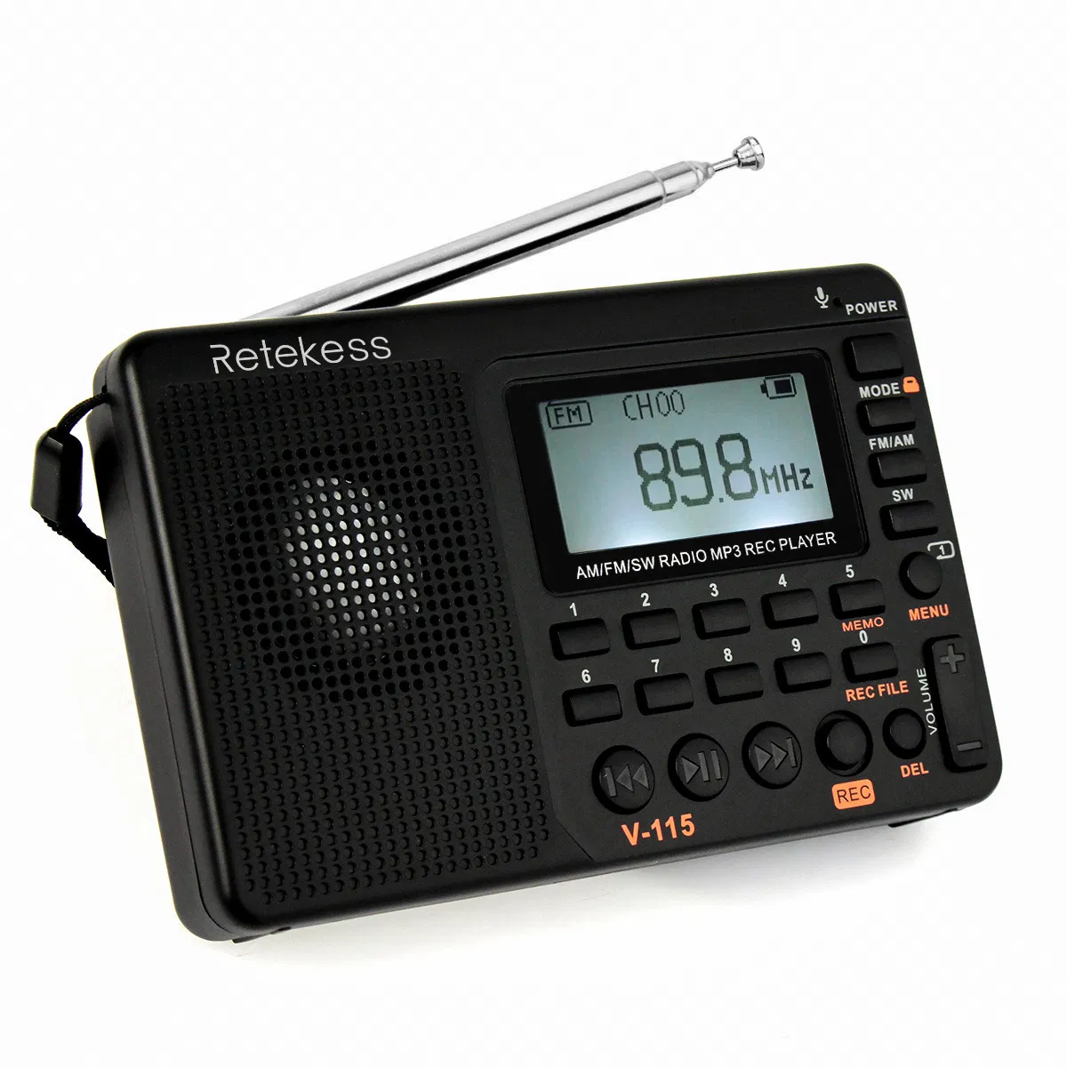Retekess V-115 Portable Am/FM Radio with MP3 Player & Digital Display