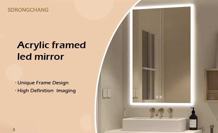 Wholesale Illuminated Mirror Digital Time Weather Display Wall Mirror with Light Magnifying Makeup Mirror