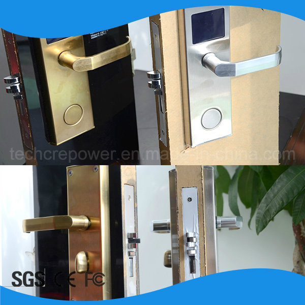 Stainless Steel Hotel Handle Lock RFID Card Lock for Free Management Software