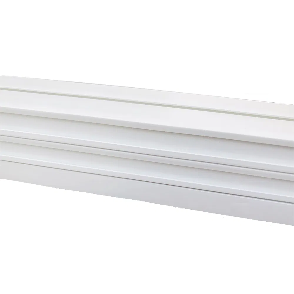 Dual Track Slim PVC Ceiling Rail for Heavy Curtains, White Rigid Profile, Smooth Glide