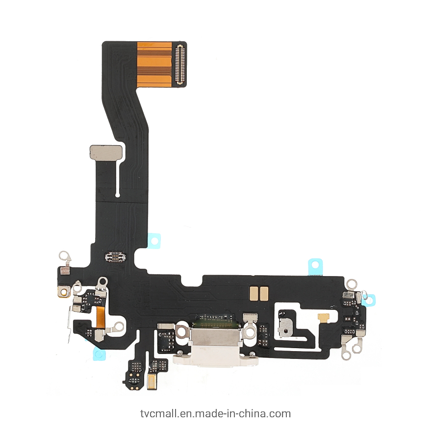 Dock Connector Charging Port Flex Cable (Without Logo) for iPhone 12 6.1 Inch (High Copy) - White