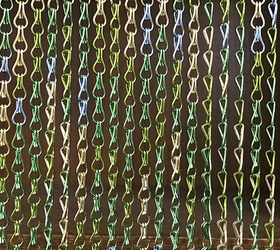 Decorative Anodized Metal Wire Mesh Aluminum Hook Chain Link Curtain, Hotel Curtain Wall Screen Customized