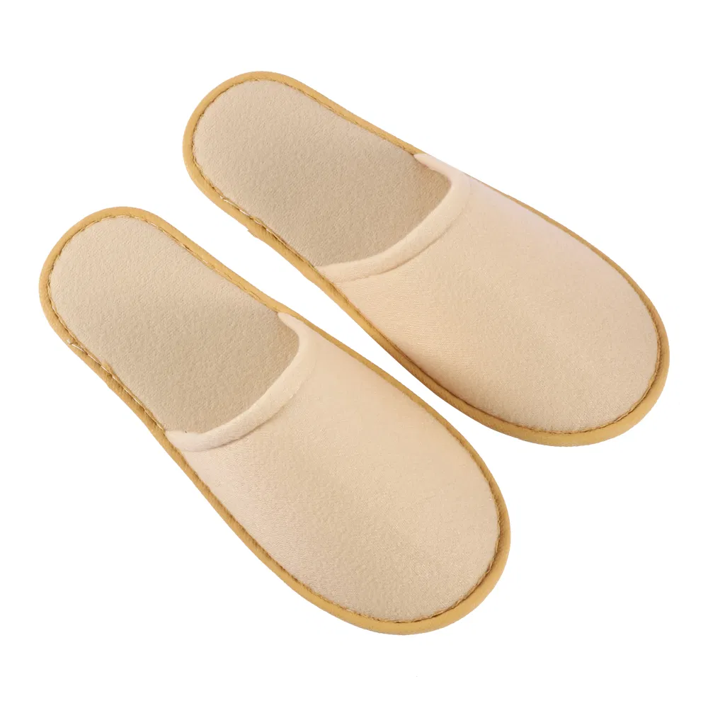 Yellow Napped Fabric Slipper with Anti Slip Sole