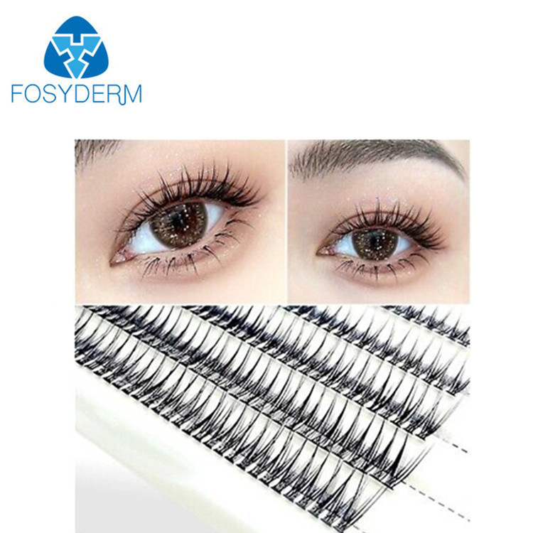 DIY Individual Cluster Eyelash Extensions Natural Lashes Swallow-Tail