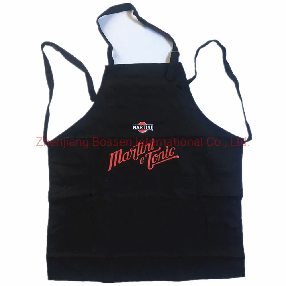 Customized Logo Screen Print Cotton Bib Apron