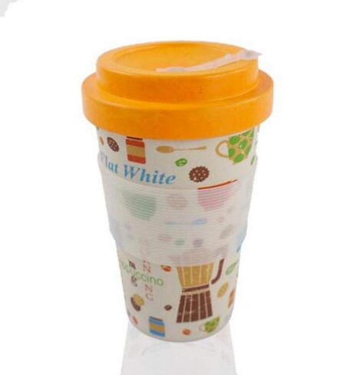 Чашка из бамбукового волокна 12 oz с крышкой