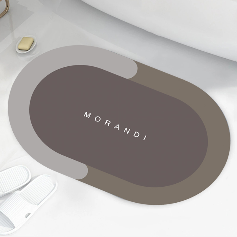 New Printed Custom Easy to Clean Mat Non-Slip Large Modern Carpets for Family Kitchen and Bathroom Carpet Well Selling Brown Rounded Corners Carpet Diatom Earth