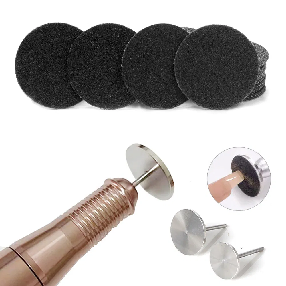 Sanding Paper Stainless Steel Disc Mandrel 3/32" Metal Disk Art Nail Drill Bits Manicure and Pedicure Tools