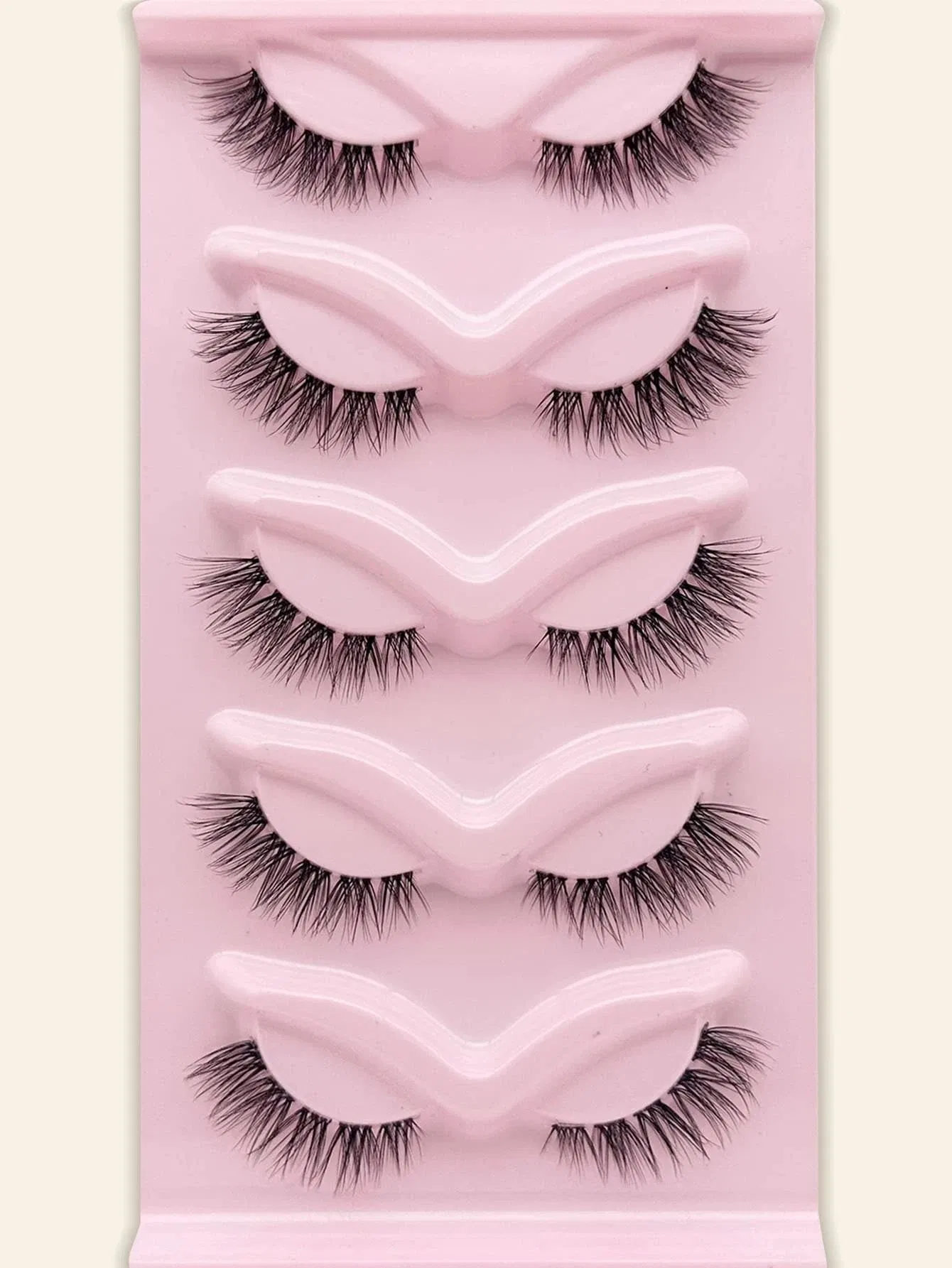 5pairs Cat Eye Cluster False Eyelashes, Cartoon Style with Transparent Band for DIY 15mm