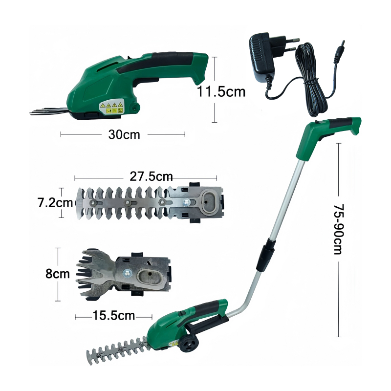 Cordless Electric Pole Hedge Trimmer 7.2V for Garden Pruning and Maintenance