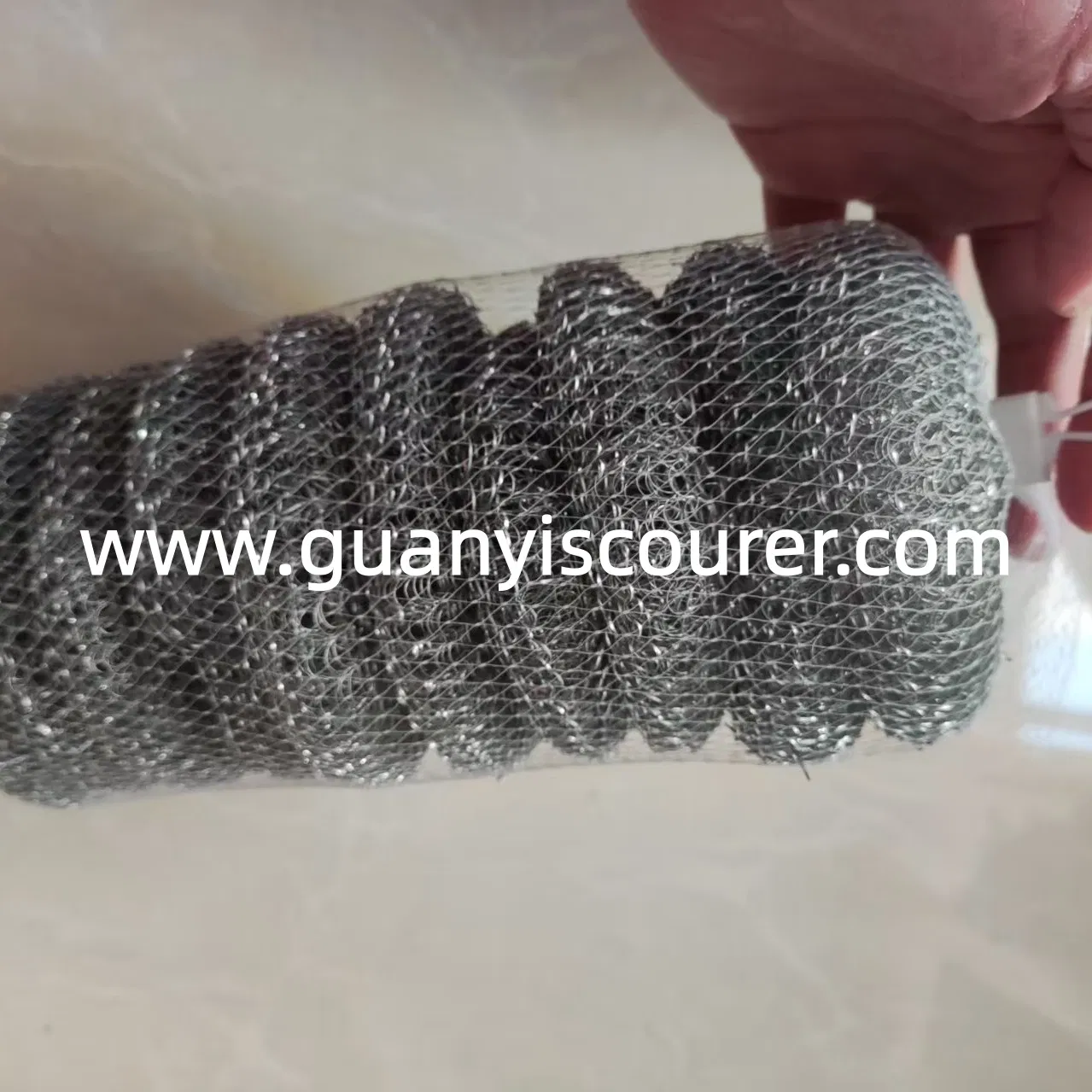 Galvanized Stainless Steel Wire Sponge Wool Pot Mesh Scourer for Wholesale