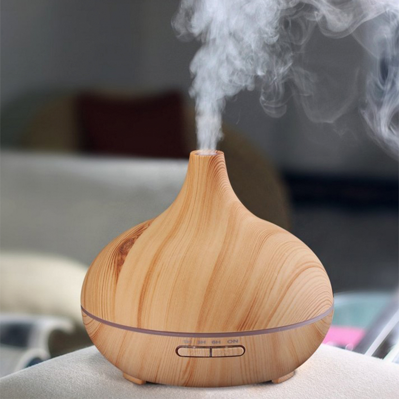 Wood Grain Ultrasonic Air Humidifier Vase Humidifier Mist Maker Scent Air Humidifier