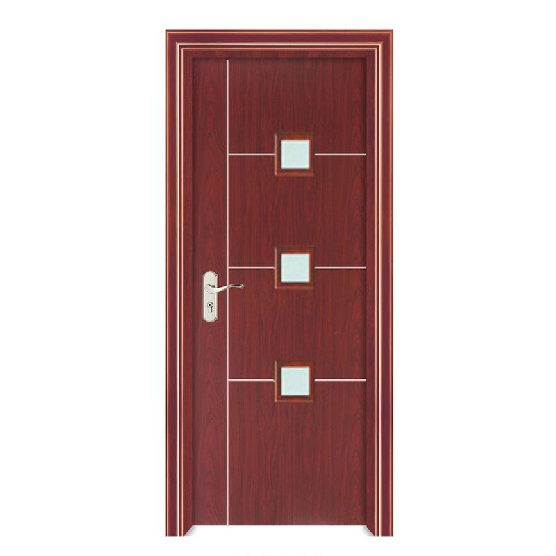 External Connecting Swing Doors Moist-Proof WPC Composite Plastic Doors with Glass Vision