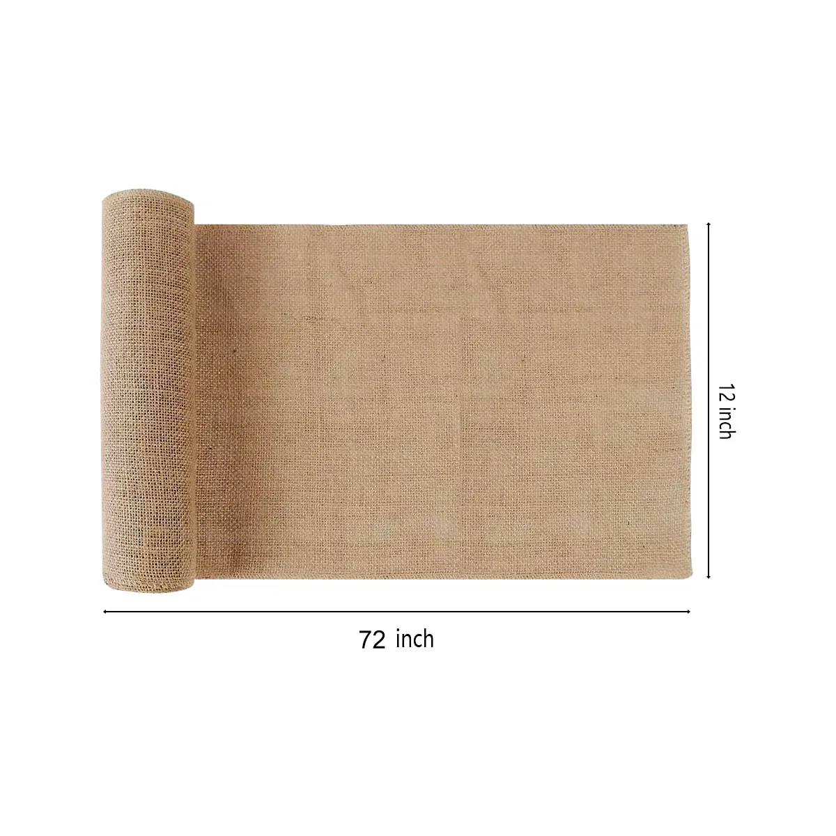12X72 Inch Finished Edge Natural Fiber Jute Table Cloth