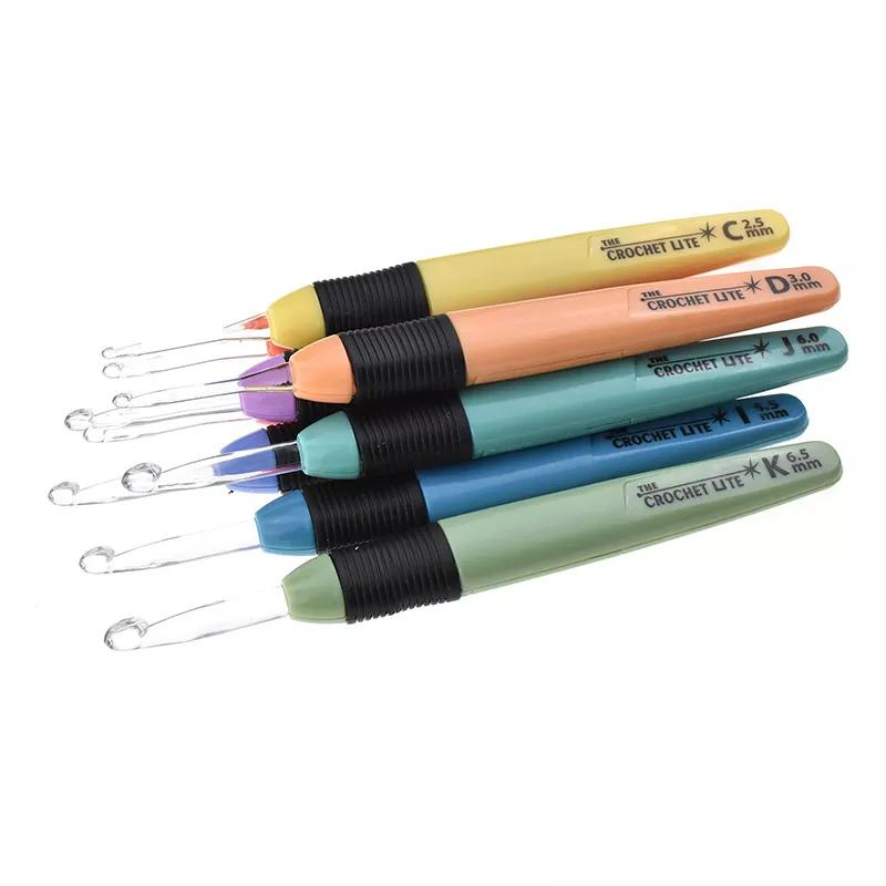 Luminous LED Light Crochet Hook Set DIY Hand Knitting Crochet Set
