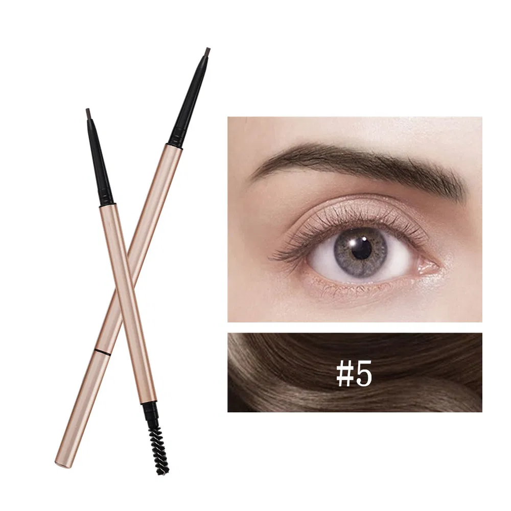 Custom Vegan High Pigment Low MOQ Private Label Pink Eye Brow Pen Vendor Makeup Waterproof Long Lasting Eyebrow Pencil