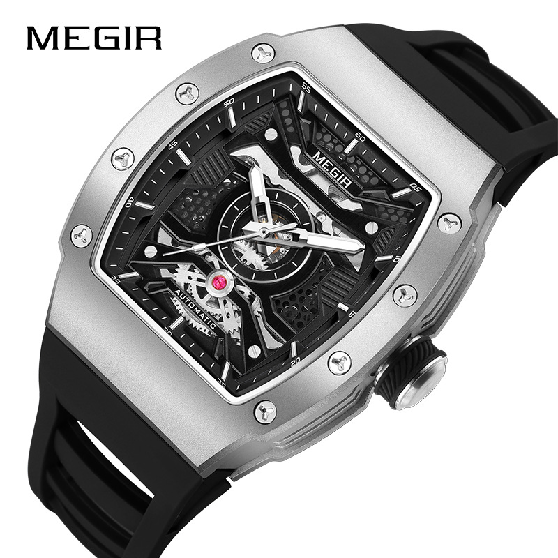 Megir 8604 Men's Sports Business Silicone Strap Multi Functional Automatic Mechanical Watch