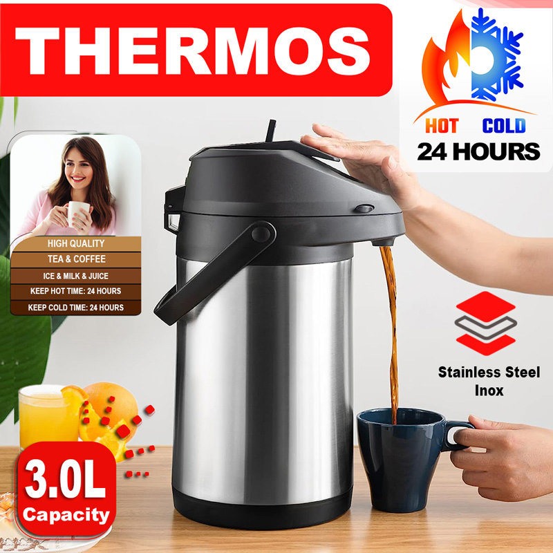 Airpot Thermos Stainless Steel Coffee Carafe Inox Termo Hot Cold Water Termoc Vacuum Flask