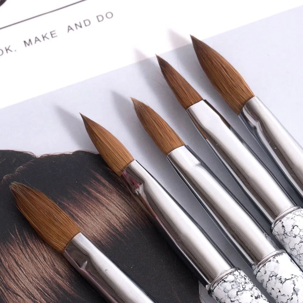 Guyo Rhinedtone Handle Marbling Kolinsky Nail Brush