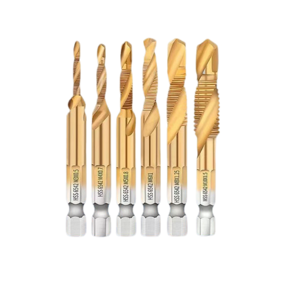 HSS Metric Hex Shank Spiral Flute Drill Tap Set M8