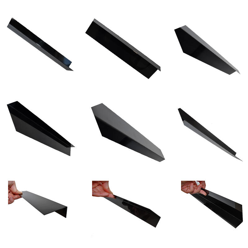 PVC Pull Plastic Profile Extrusion Plastic Decorative Strip Hard Plastic Strip Stretch Ceiling Profile Black PVC Angle Profile