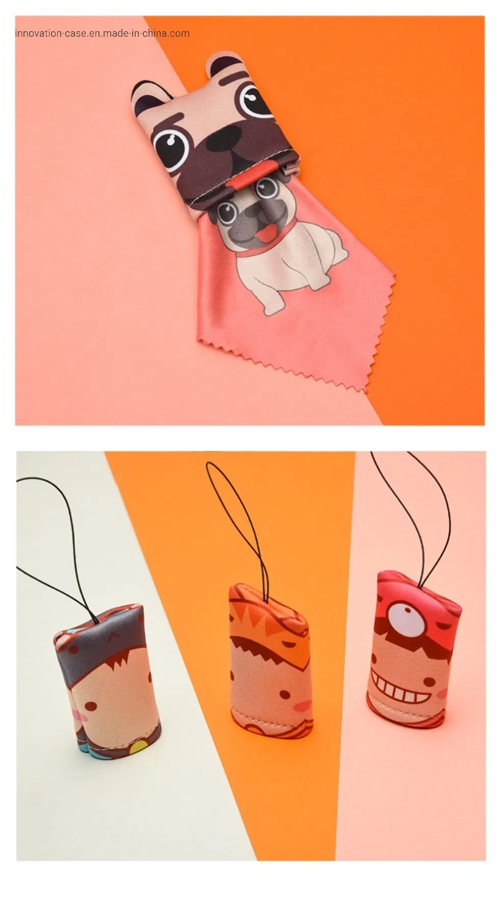 Wholesale Cute and Creative Hanging Cleaning Cloth; Personalized Microfiber Glasses Lens Cleaner