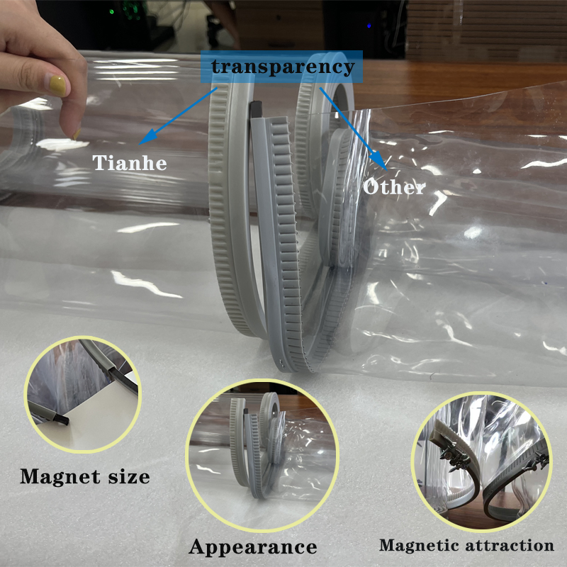 Split PVC Magnetic Flaps for Forkliftssanitary PVC Magnetic Food Plant Curtain