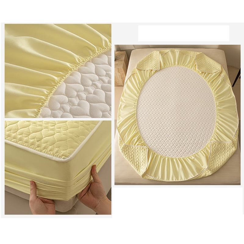 Breathable Quilted Heart Pattern TPU Spill-Proof Waterproof Mattress Protector Mattress Cover