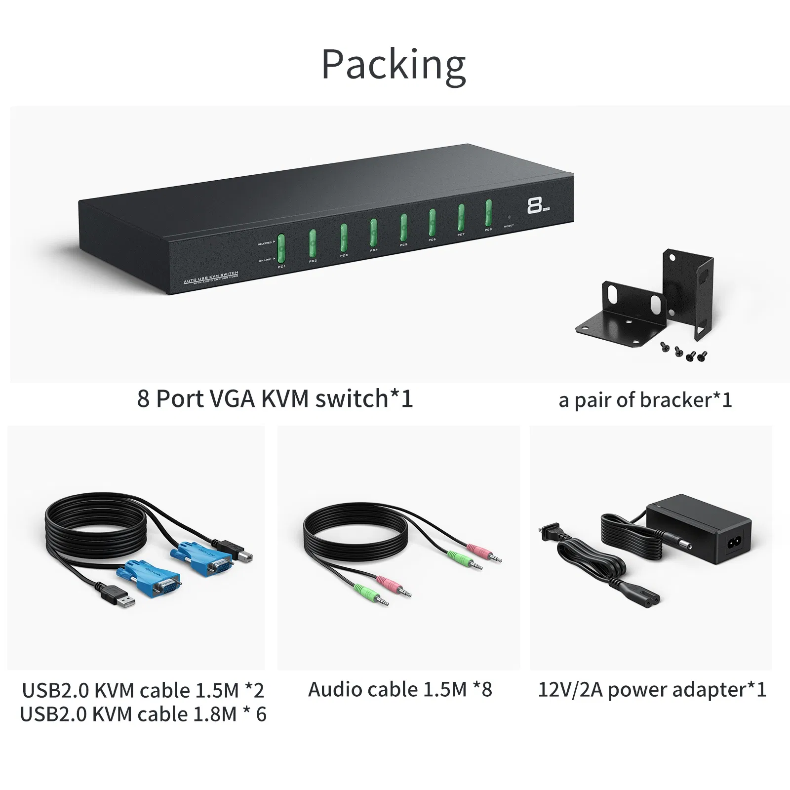 16-портовый KVM-коммутатор HDMI 4K@60Hz с аудио